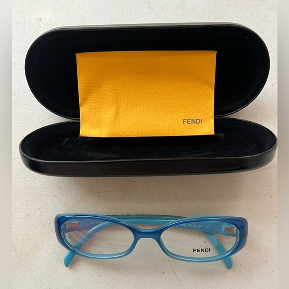 Fendi F935 440 51□16 135 100% Authentic Ice Blue Oval‎ Glasses with Case - Picture 1 of 8